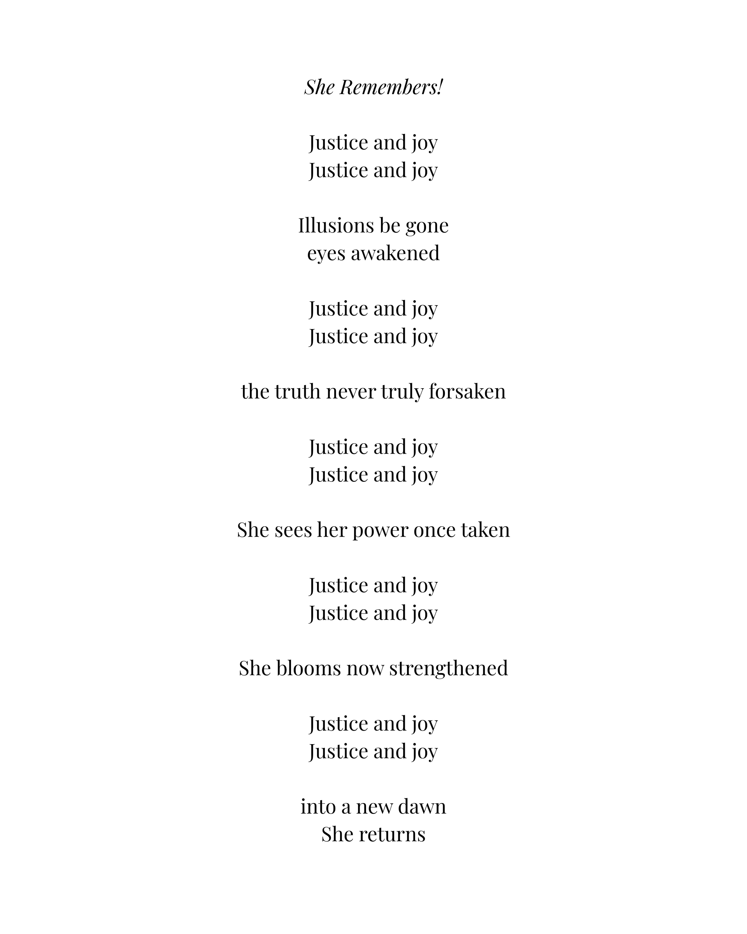 She Remembers, 2026, from The Bloom: A Return to Truth