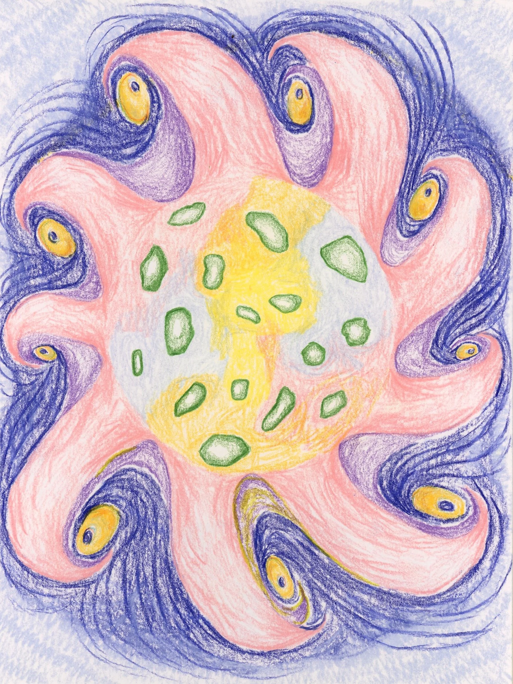 Beginning, 8x6 inches, colored pencil on paper, 2026