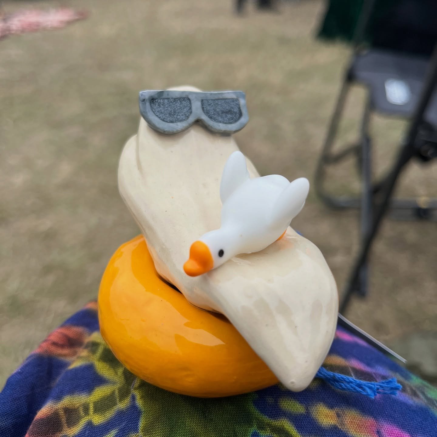 Ghostie goes to Goose, with a goose