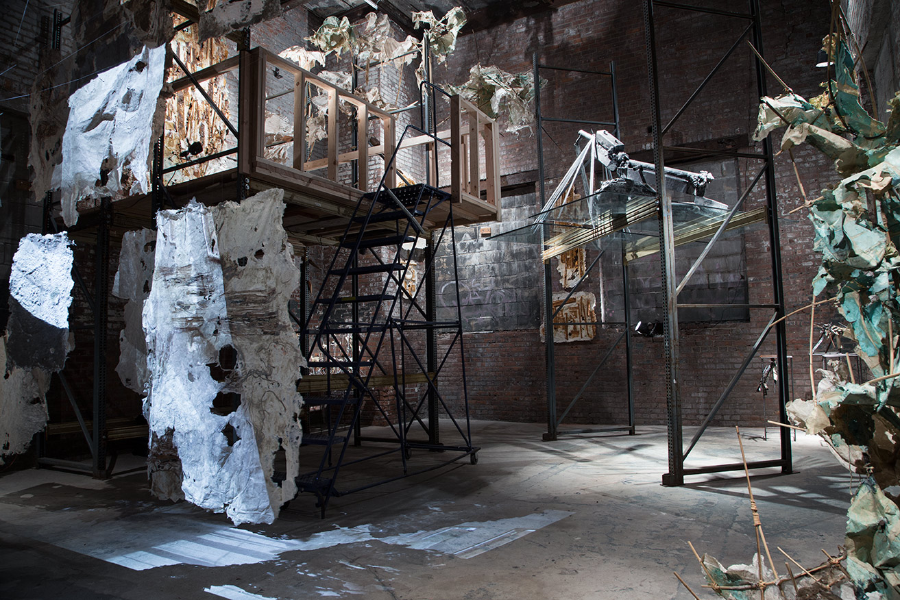 An art installation view "Revers Subterrestrial", The Chimney, 2017