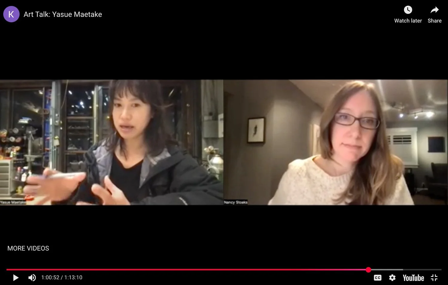 Artist Talk: Conversation with curator Nancy Stoaks hosted by Kimball Art Center, Park City, UT.  Nov 17, 2022