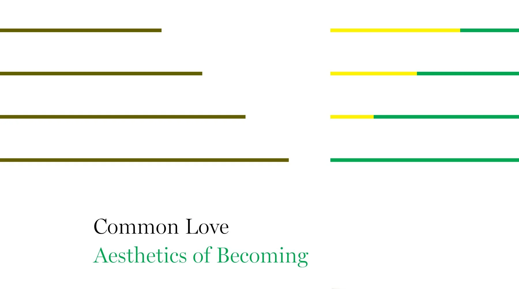 "Common Love, Aesthetics of Becoming" 
Wallach Art Gallery, Columbia University, New York  
Edited by Kaira M. Cabañas  
April 2011  
Selected 4 pages featuring Yasue Maetake’s works, essay, and checklist from the 110-page catalogue. ISBN: 9781884919