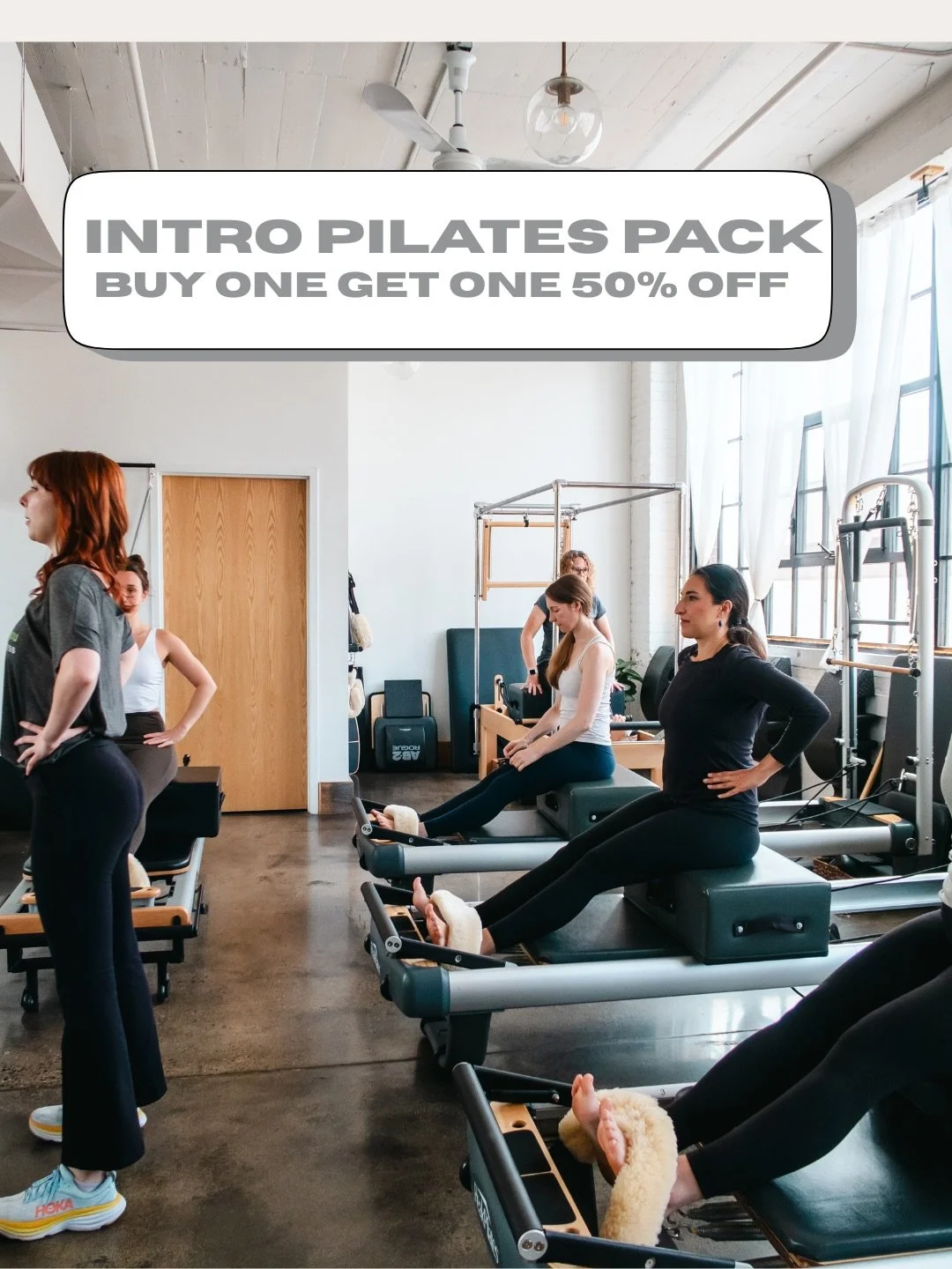 There&rsquo;s only 6 days left 👀⌛️

Now through the end of November, when you buy a Intro Pilates Pack or Intro Unlimited Month of Mat &amp; Fitness classes, you can get another for 50% off! 

Perfect for trying out our classes with a friend or love