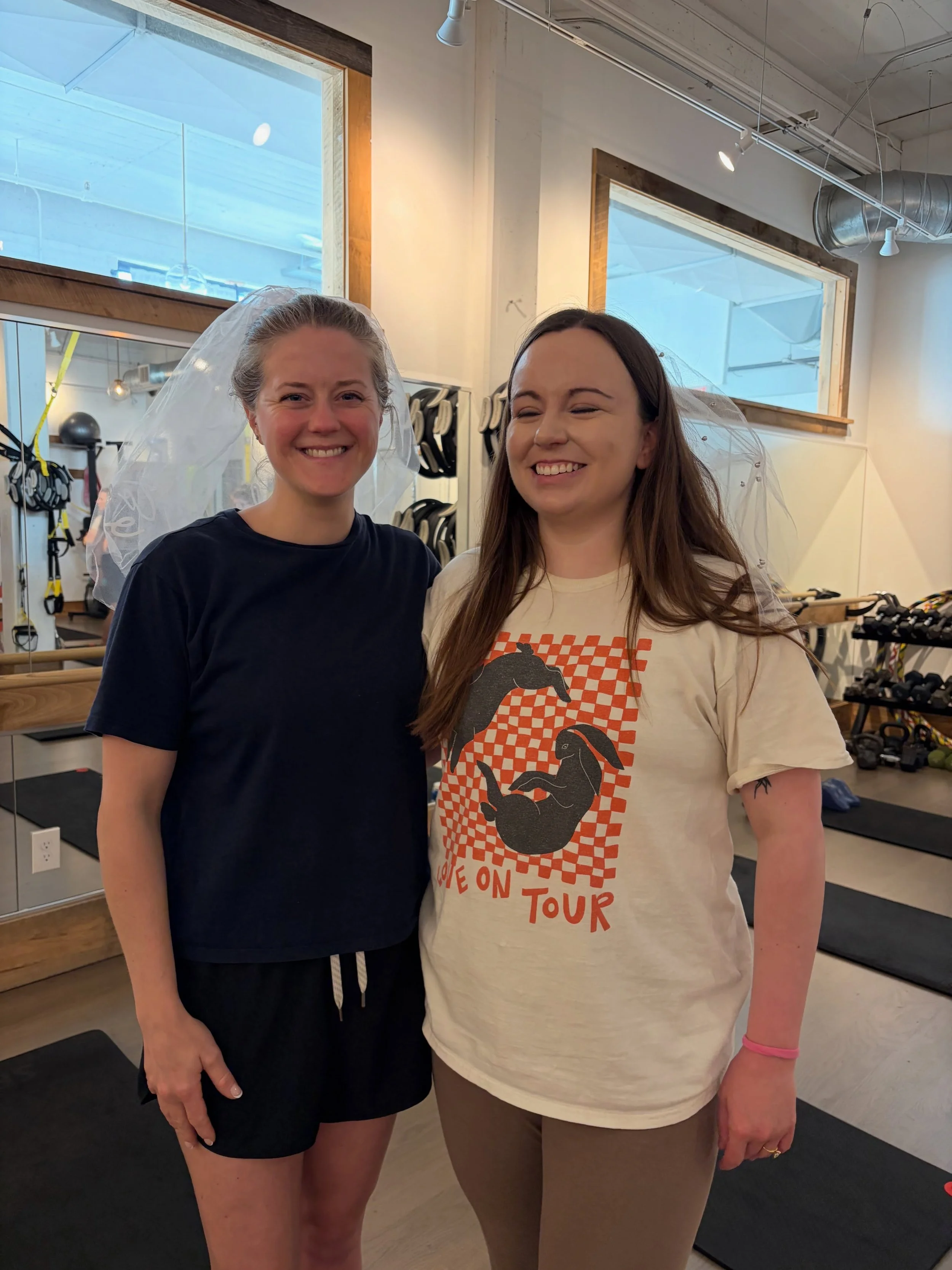 POV: your mat class doubles as bridal prep 💍✨

Celebrating our instructor Paige and community member Annie as they both get married this Saturday!! 

Sending both couples so much love for the sweetest wedding weekend ahead 💚

#matpilates #matpilate