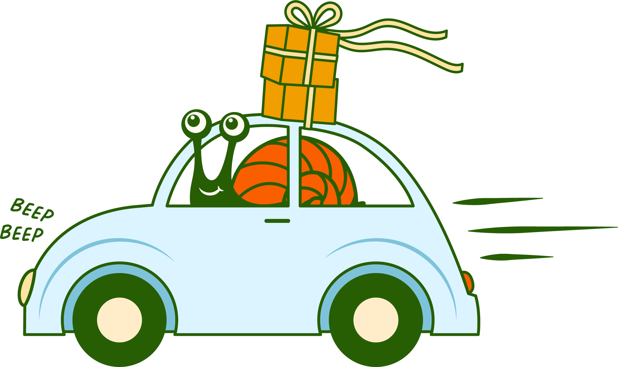 Snail Car Illustration | Sunrise Snacks by Sunrise Manifestations