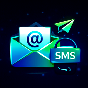 Email and SMS marketing automation icon for client communication and lead nurturing