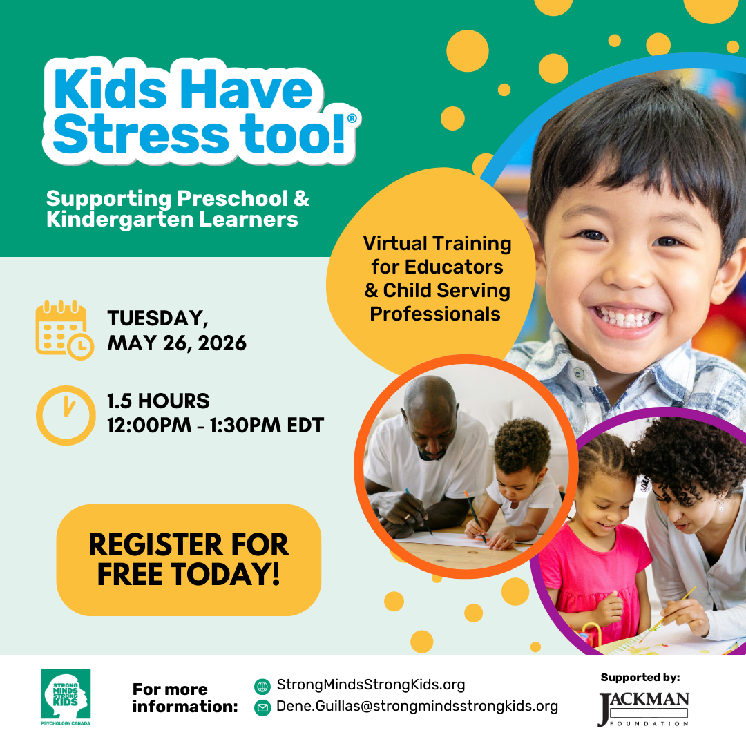 Kids Have Stress Too! Preschool &amp; Kindergarten Program Training: Educators Child Serving Professionals 