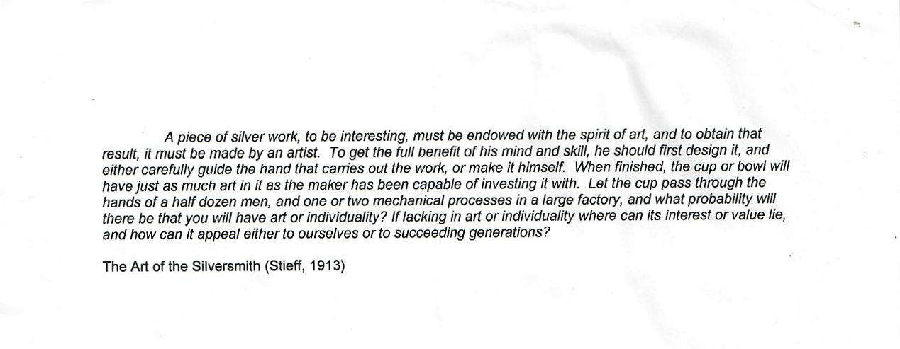 Excerpt from The Art of the Silversmith (Stieff, 1913)