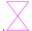 A black period followed by the outline of a pink hourglass