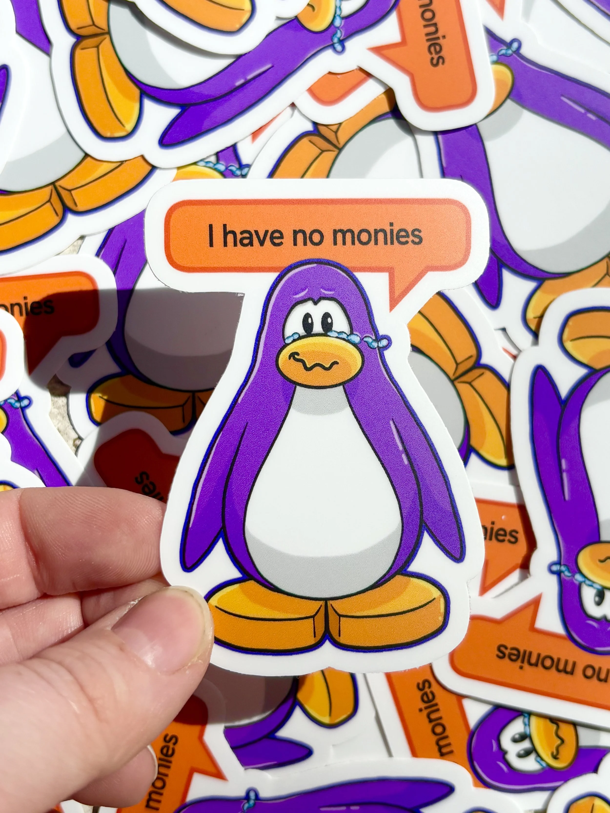 I Have No Monies Club Penguin Sticker