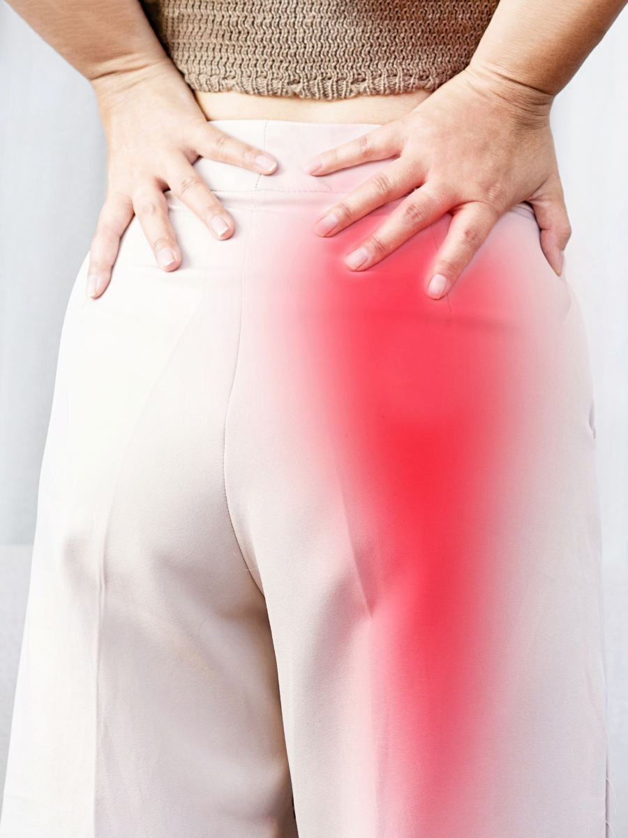 woman with sciatica flare up