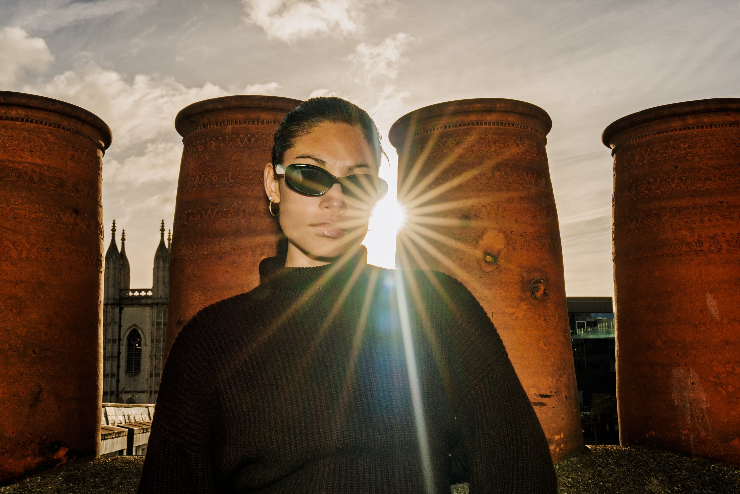 London based rooftop portrait