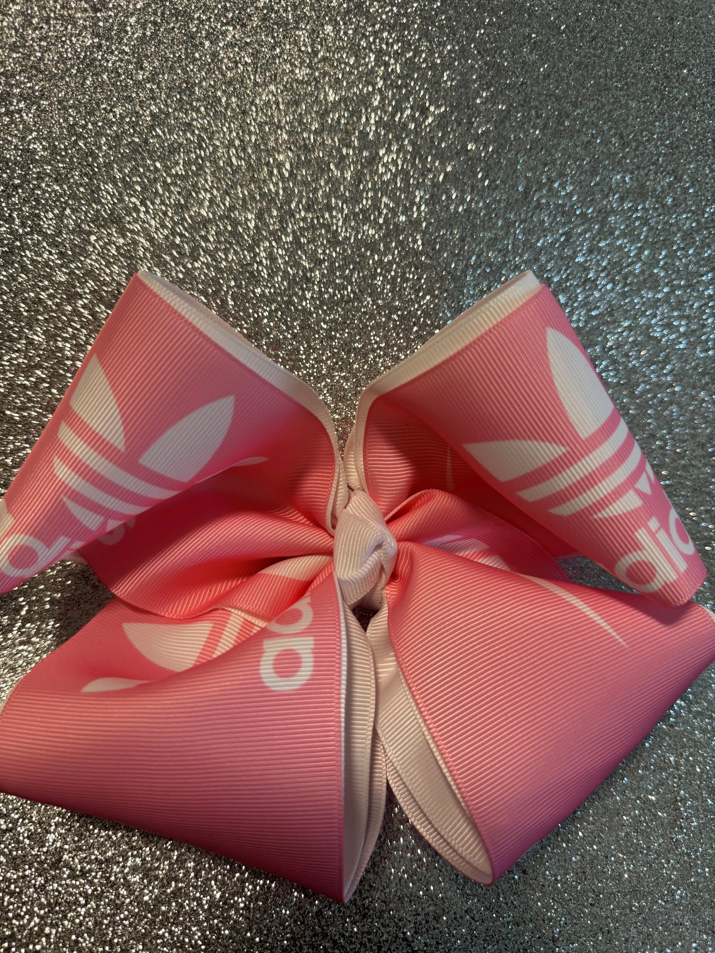Pink/White Adidas Big 4inch Bow