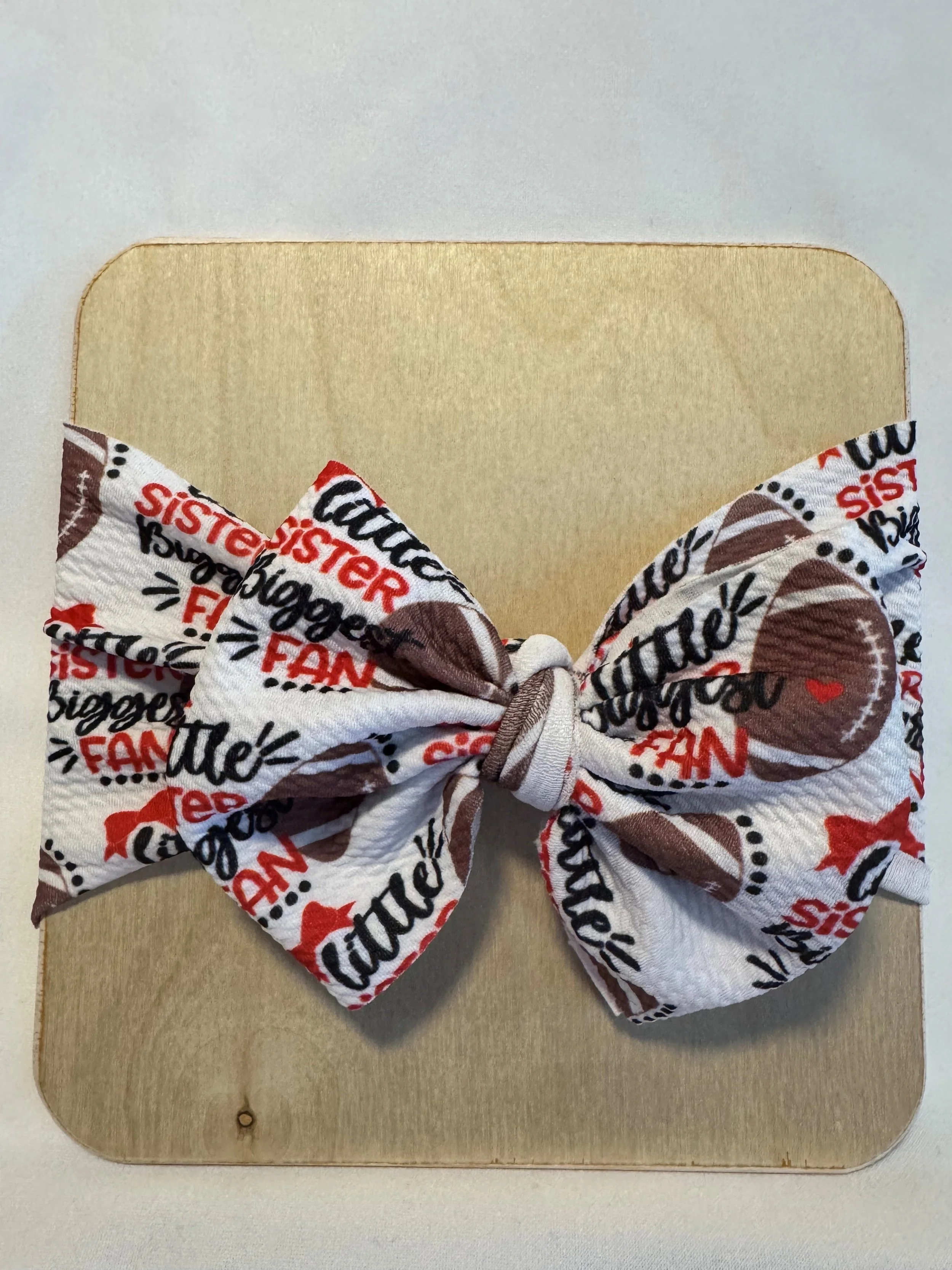 Little Sister Football Fan Headband Bow Wrap