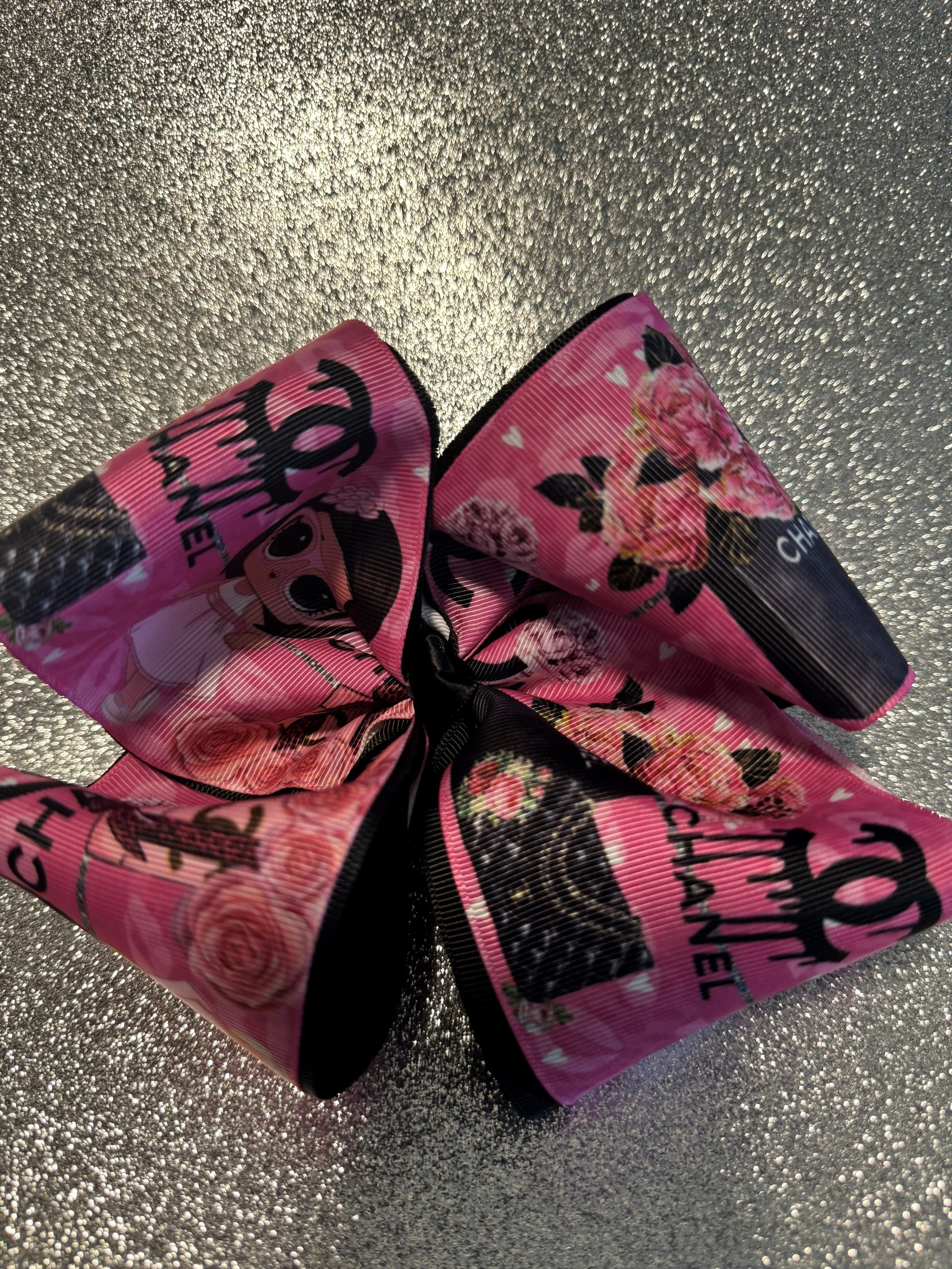 Black/Pink Chanel Doll Big 4inch Bow