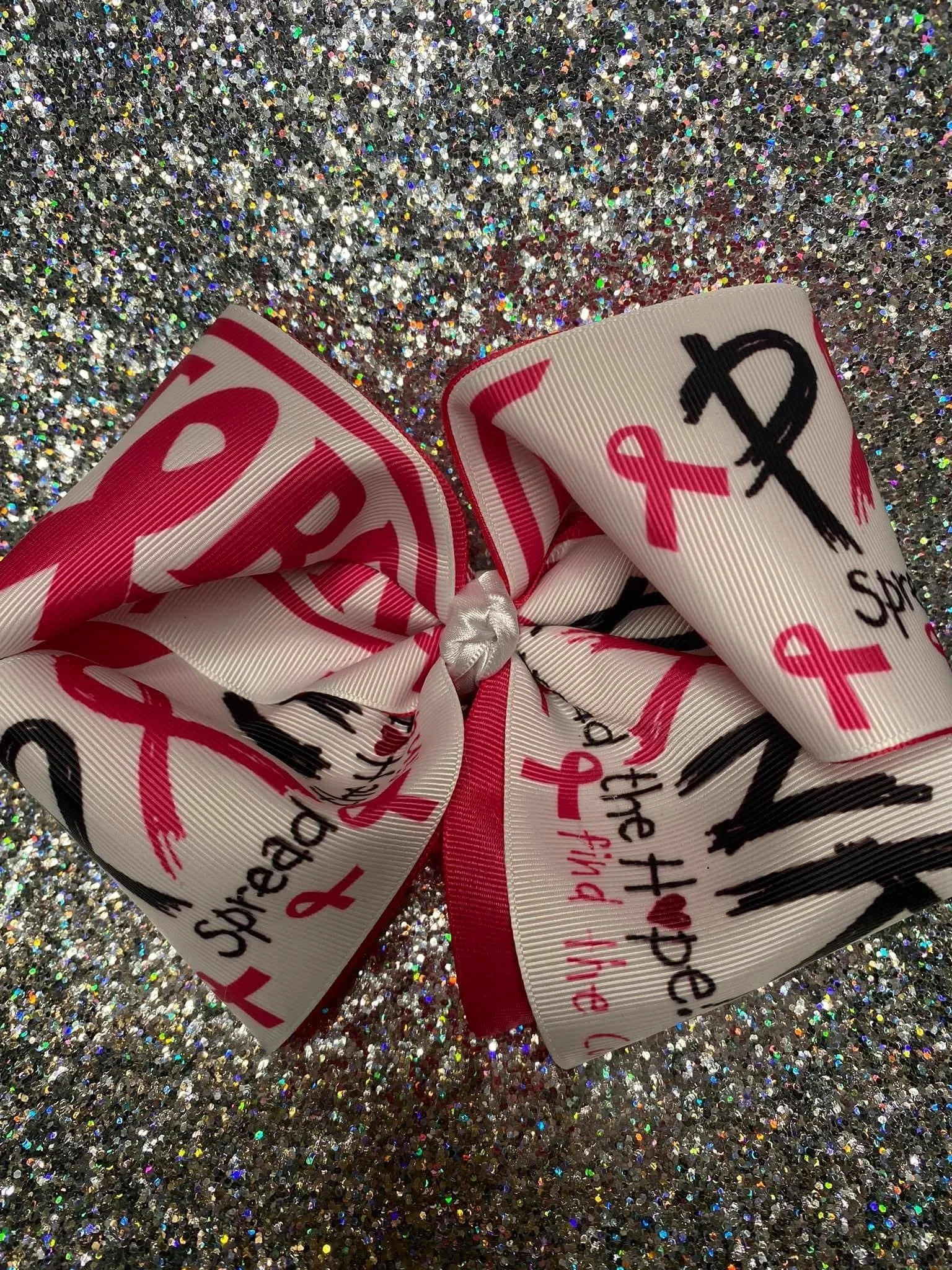 Pink and White BC 4inch Bow