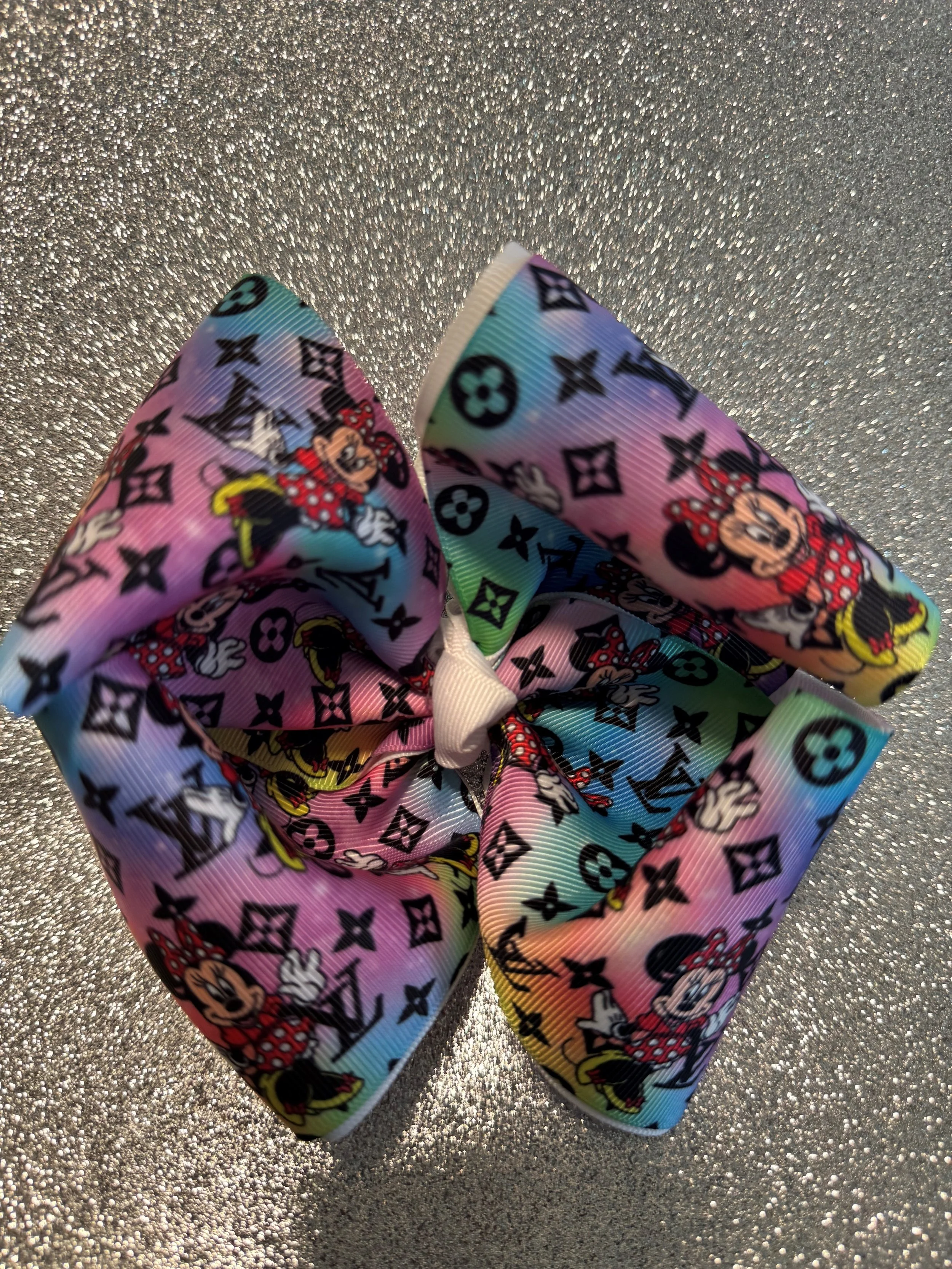 Rainbow LV Minnie Big 4inch Bow