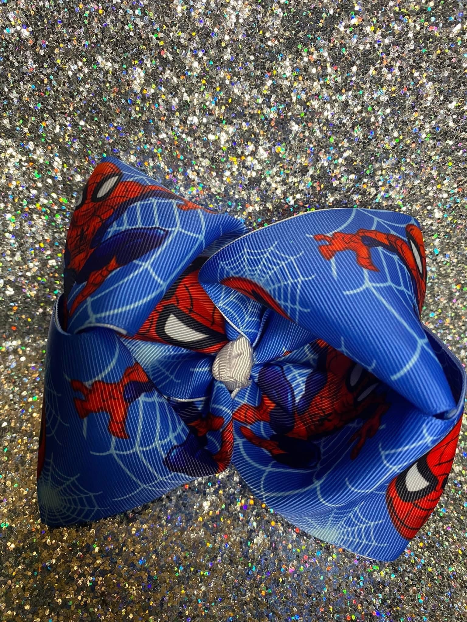 Blue Spider man Big 4inch Bow