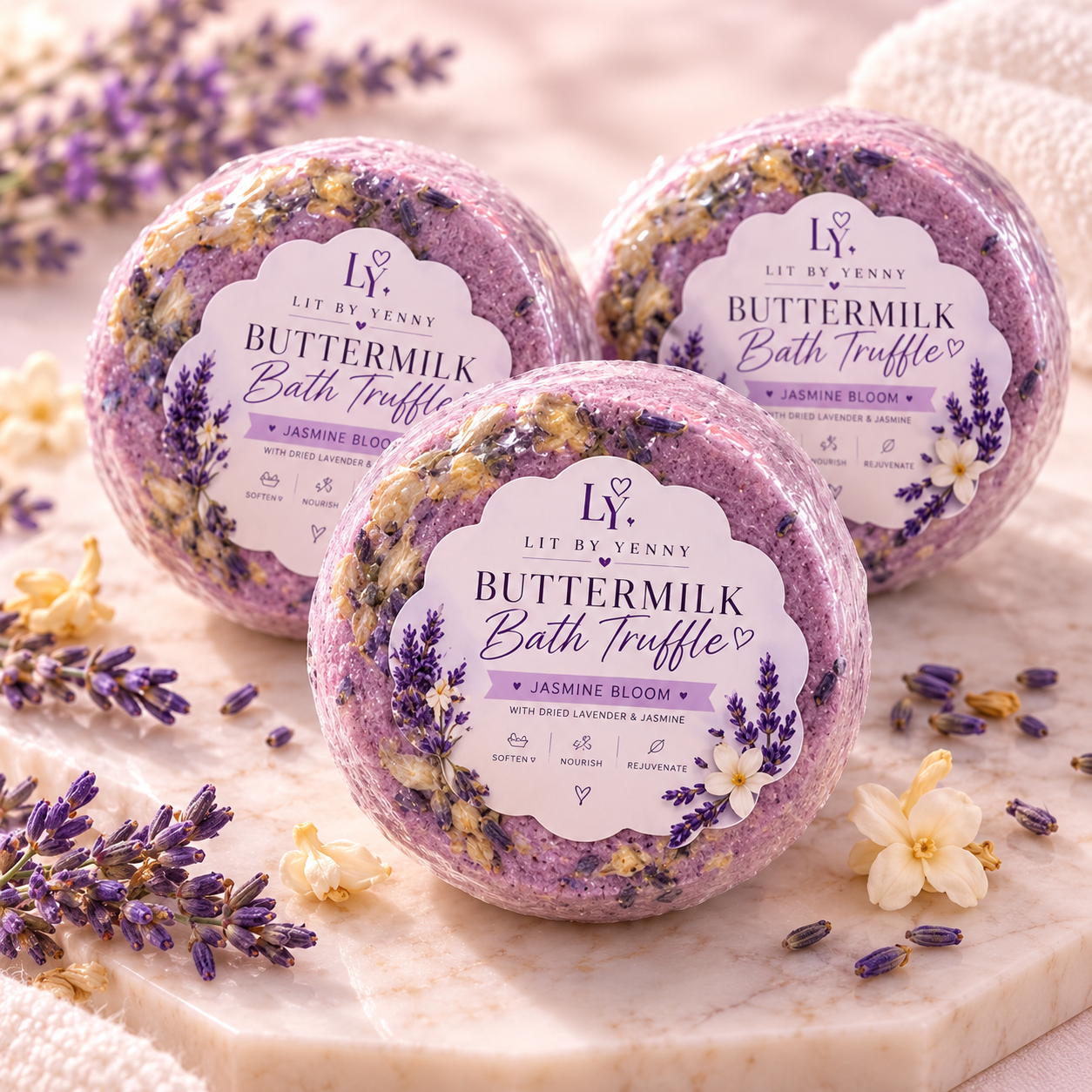 Buttermilk Bath Truffle - Jasmine Bloom