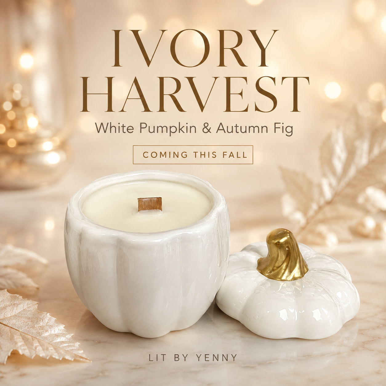 Ivory Harvest Candle in White Pumkin