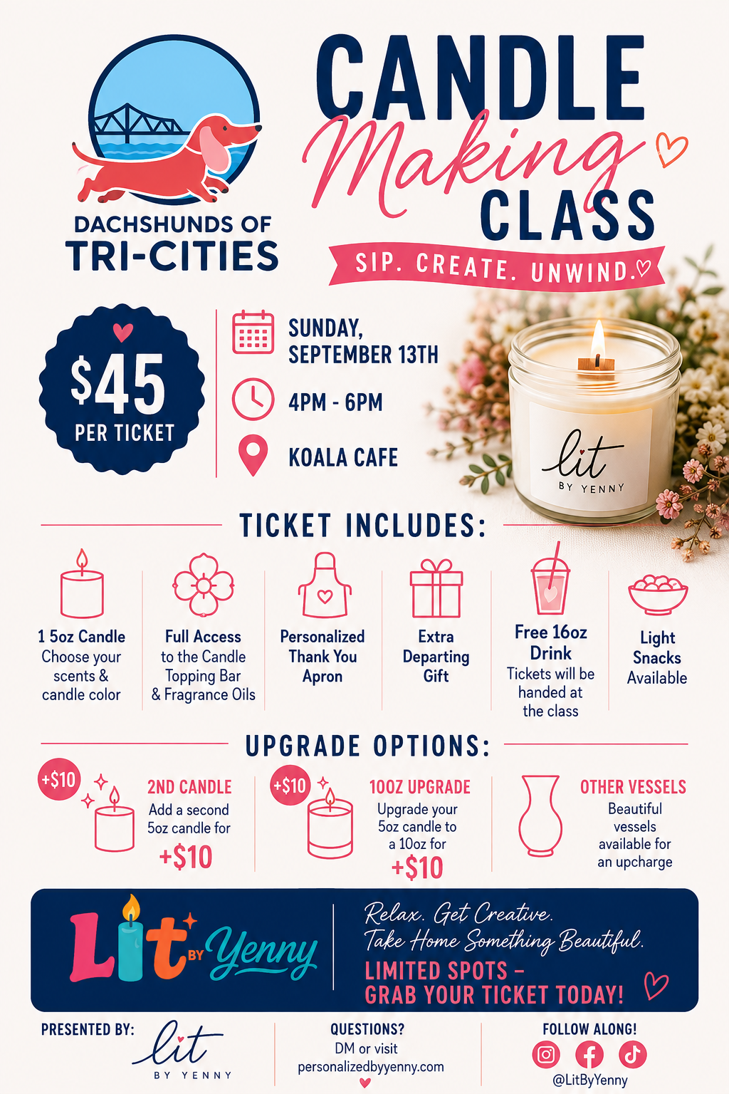 🐾🕯️ Dachshunds of Tri-Cities Candle Making Class 🕯️🐾