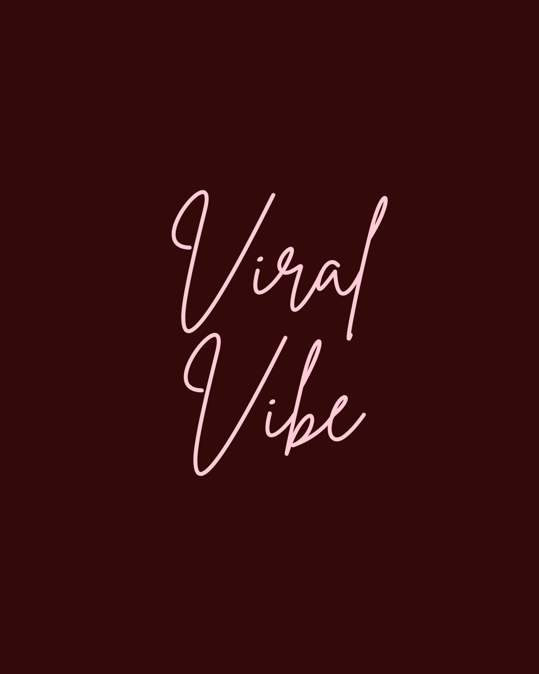 Pink background with the words 'viral vibes' in bold red letters surrounded by small pink and red star-like sparkles.