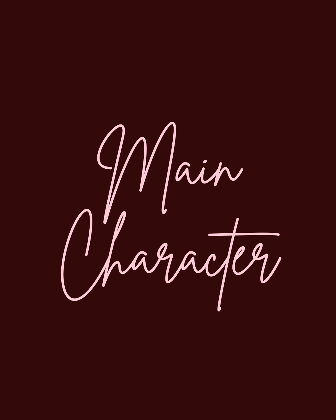 Pink background with red and light pink stars, displaying the text 'Main Character' in bold red font.
