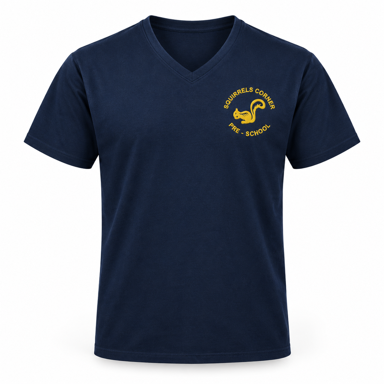 Squirrels Corner Navy V-Neck T-Shirt