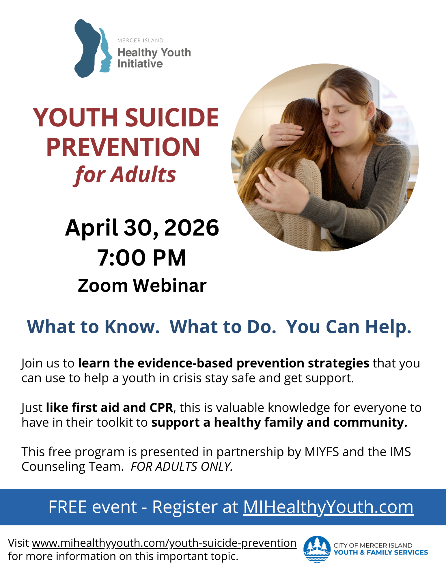 Youth Suicide Prevention for Adults