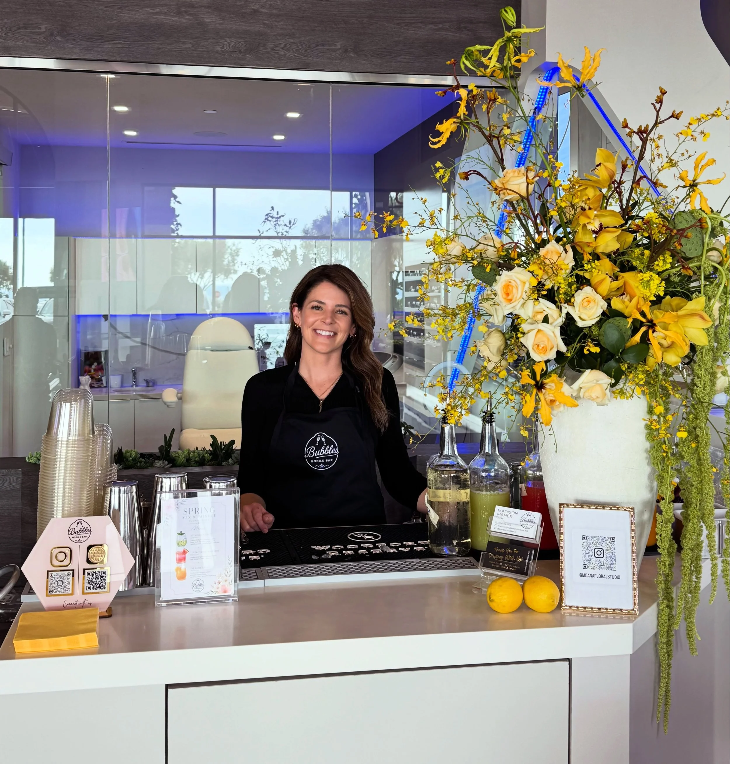 If we haven&rsquo;t met yet, hi! I&rsquo;m Madison, founder of BUBBLES Mobile Bar. 👋

I&rsquo;ve been bartending for nearly a decade, and my favorite part has always been bringing people together. I&rsquo;ve always loved hosting, creating experience