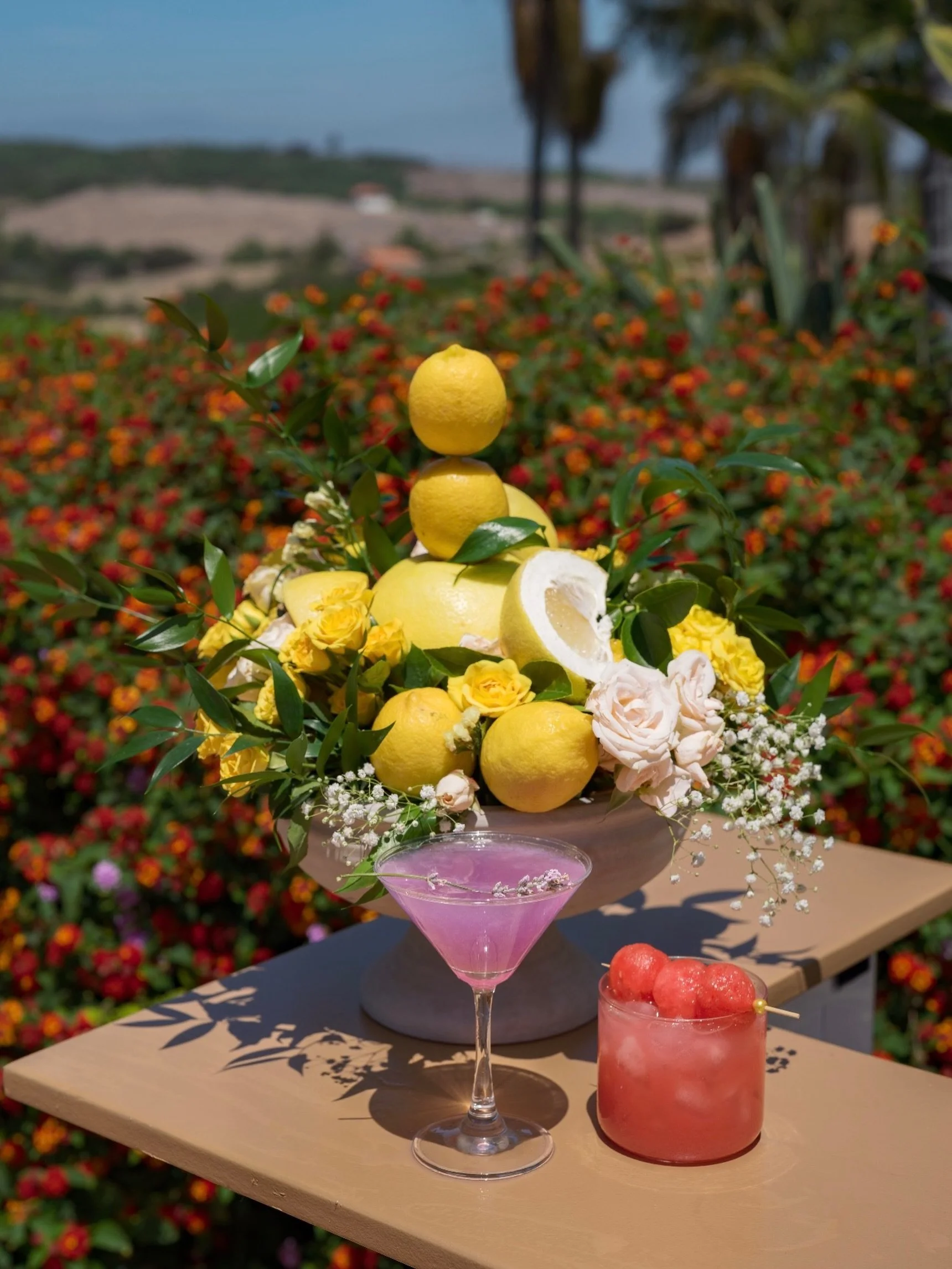 Fresh-pressed, farm-to-glass, and made to match your day. 🍋

A lavender martini and a watermelon cooler, both built from real fruit we press in-house. No mixes, no shortcuts, just the good stuff served from a bar that looks as pretty as it tastes.

