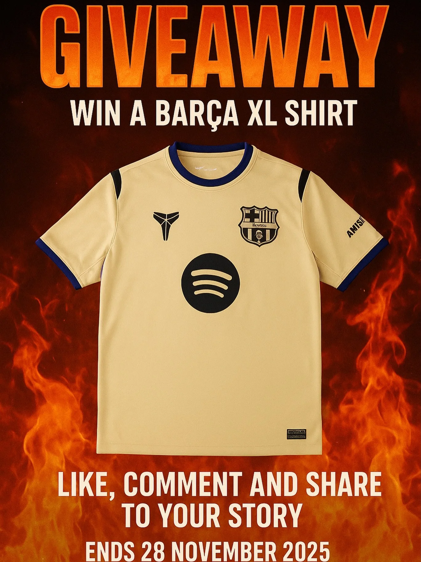 🔥 GIVEAWAY TIME! 🔥

We&rsquo;re giving away this XL Barcelona 24/25 Special Edition Kit 👕✨

To enter:
1️⃣ Like this post ❤️
2️⃣ Comment your favourite player ⚽
3️⃣ Share this post to your story &amp; tag us 🔥

🏆 Winner announced 28th November 20