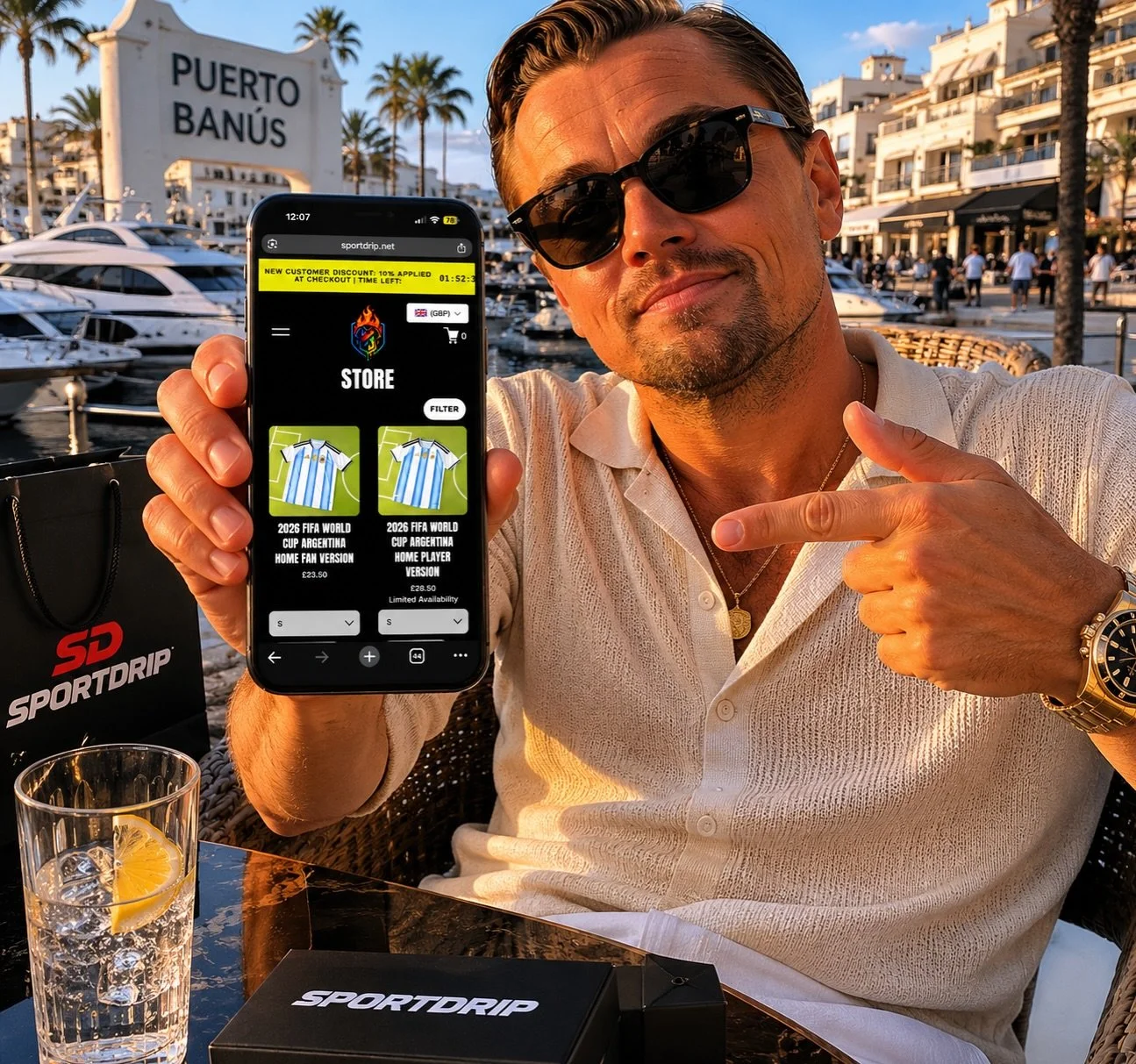 😂 Thanks to Leonardo DiCaprio for meeting the SportDrip team and placing his order face-to-face.

Most customers use the website&hellip; Leo wanted the VIP treatment. 🤝🔥

#marbella #puertoban&uacute;s @leonardodicaprio #fy #football #soccer