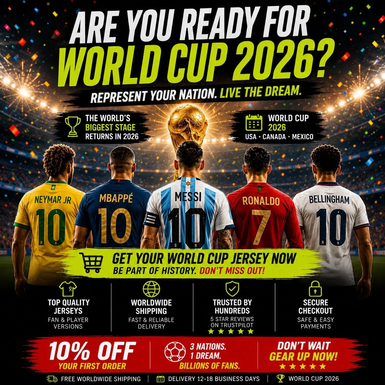🚨🌎 WORLD CUP 2026 IS COMING&hellip; ARE YOU READY? 🌎🚨

The biggest football tournament on the planet is almost here. Don&rsquo;t be the one scrambling for a jersey when everyone else is already match-day ready.

🔥 Fan Version Jerseys
🔥 Player V