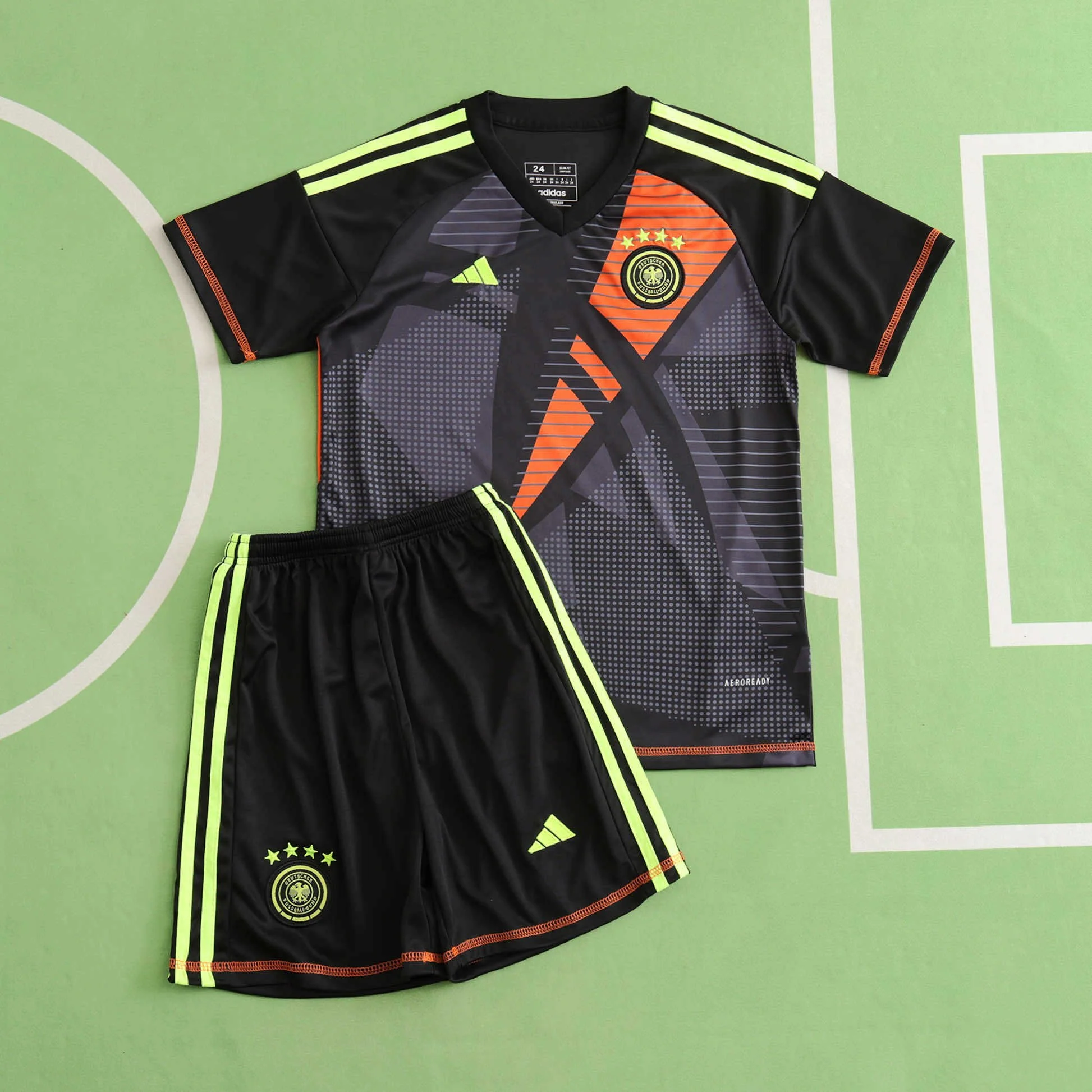 2024 UEFA Germany Black goalkeeper Kids kit