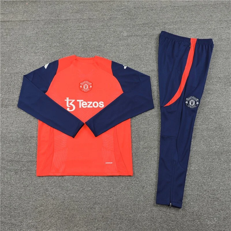 2425 Manchester United F.C. Orange &amp; Red Training suit set Player version
