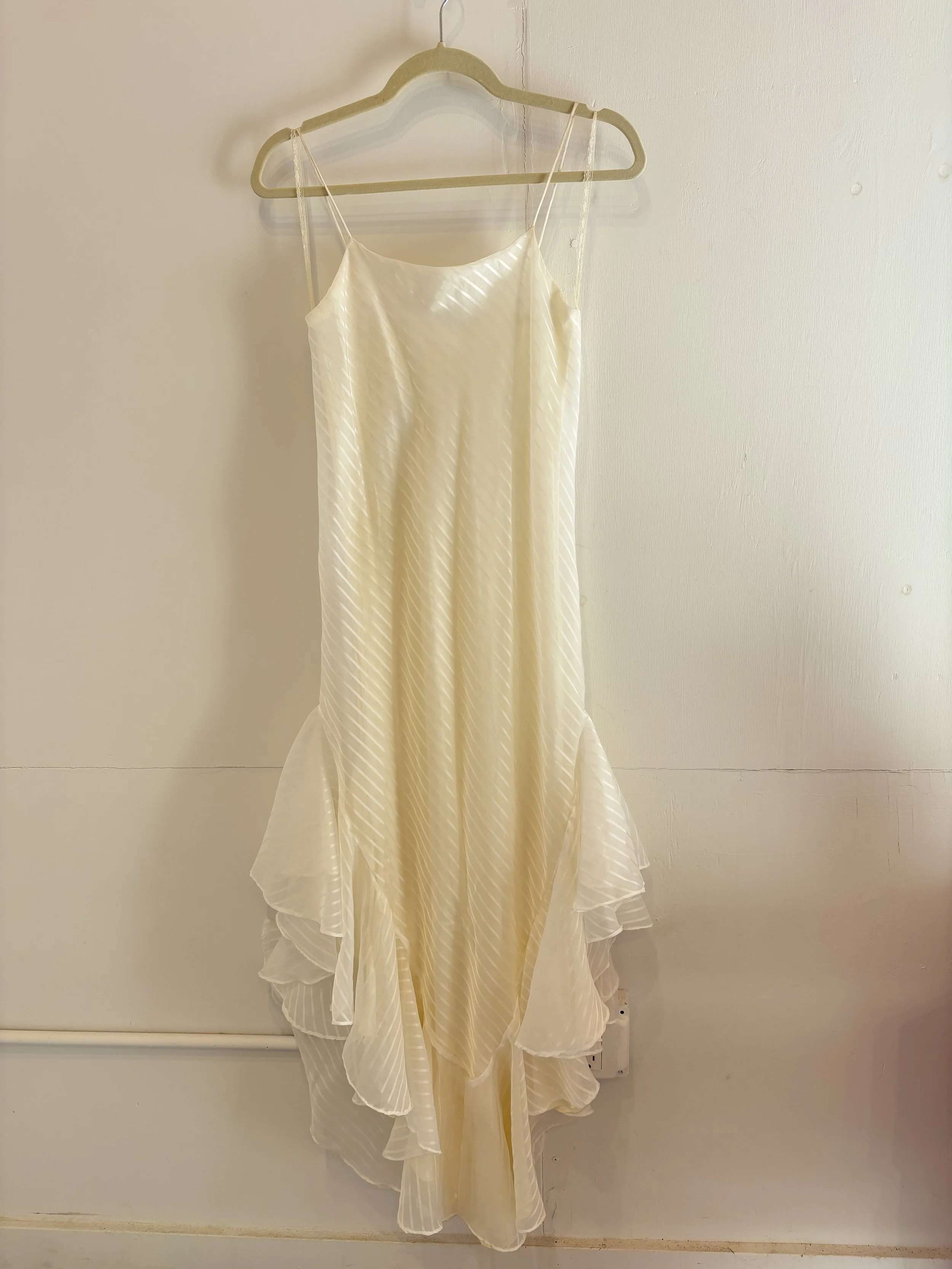 Vintage  Silk Ruffled Gown