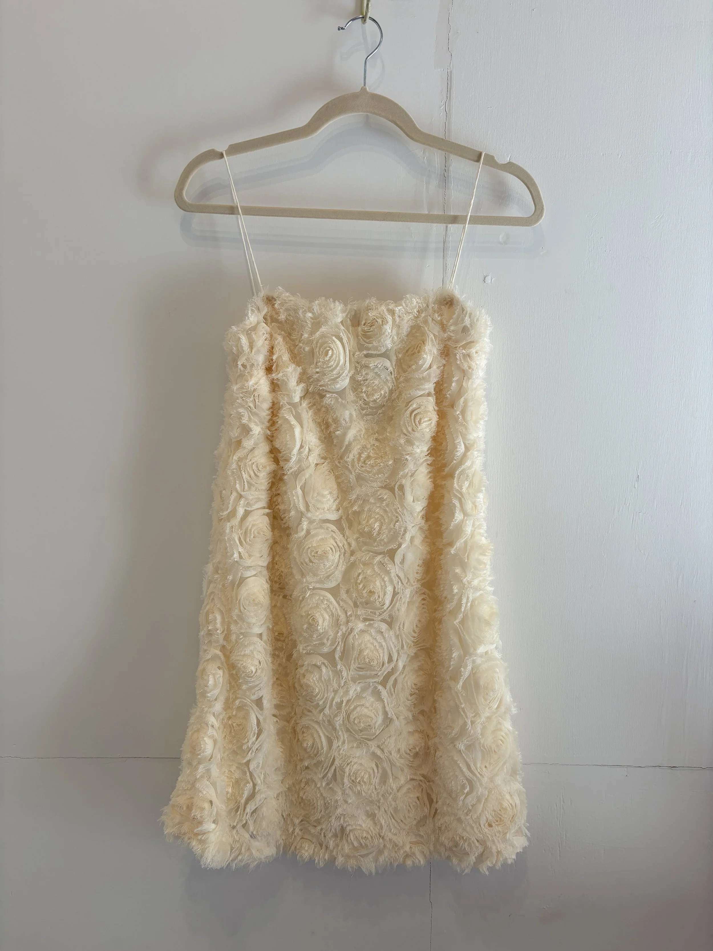 Anthropologie White Rosette Mini