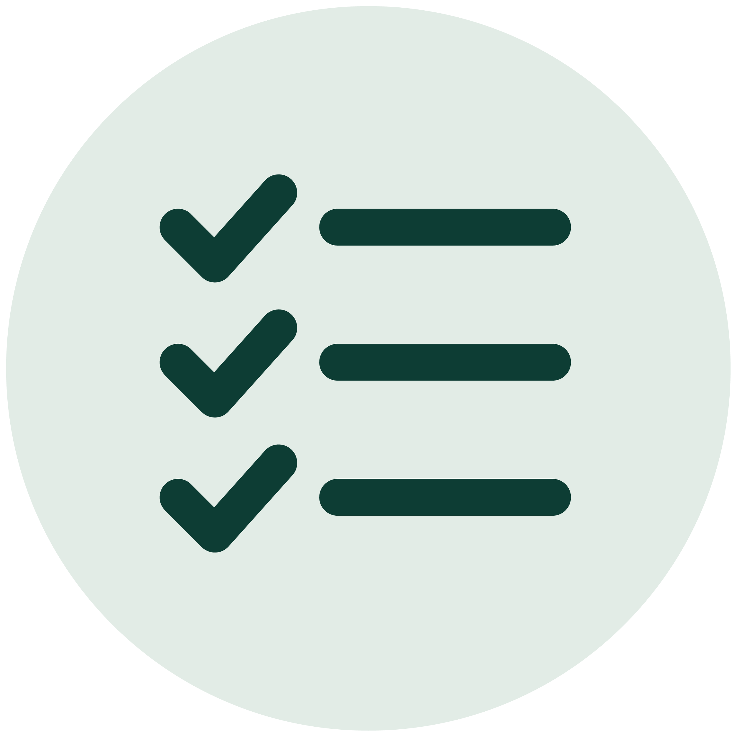 Close-up of a checkmark icon on a screen with a dark background