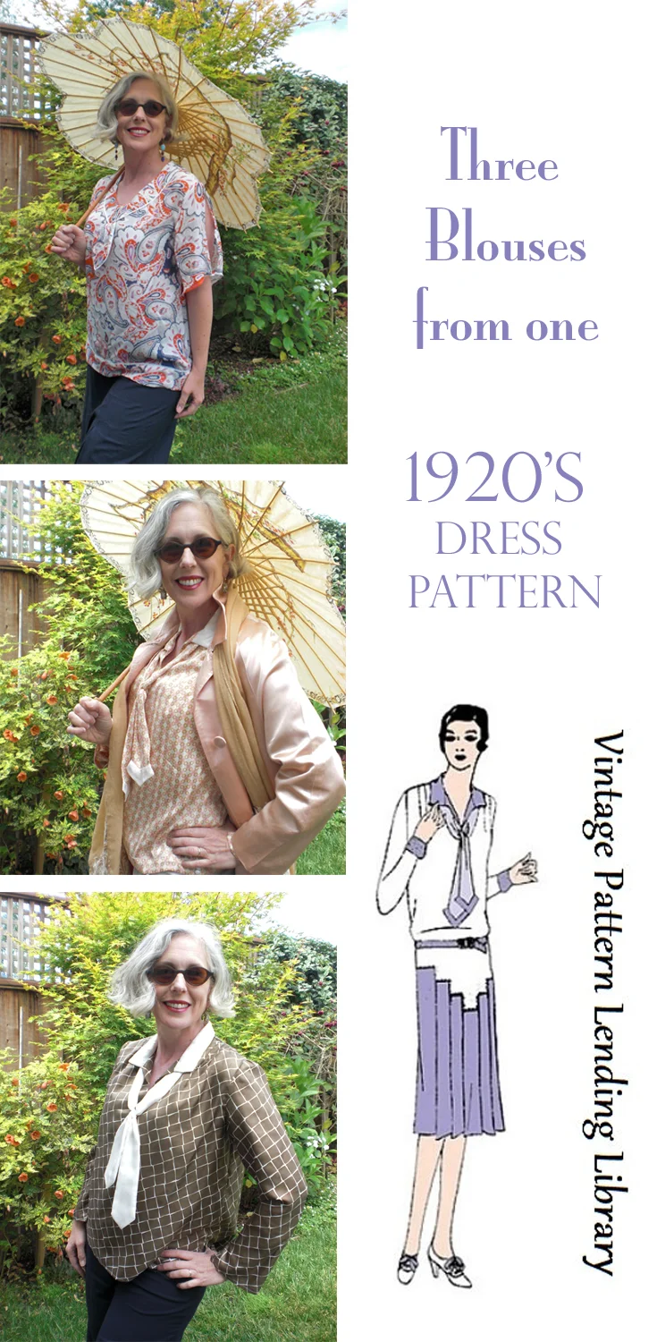 A 1920's Blouse Done 3 ways with One Vintage Dress Pattern - Miss Fisher Wardrobe or Bust!