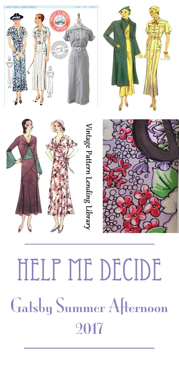 Help Me Decide which 1930's dress to make for Gatsby 2017
