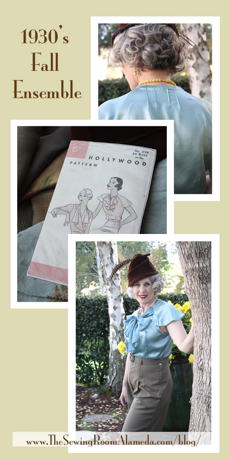 Sewing a 1930's Fall Ensemble - Silk Blouse &amp; Wool Trousers