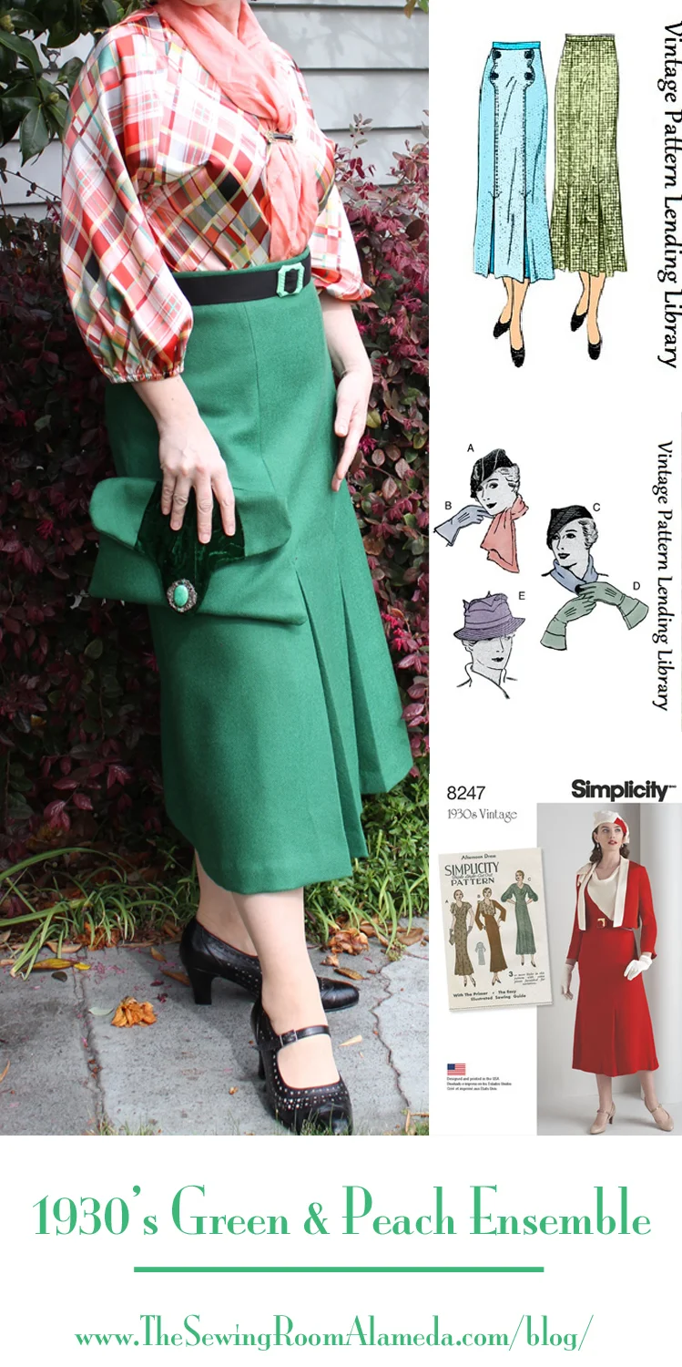 Side Tracked from my Sewing Goals - 1930's Green & Peach Ensemble