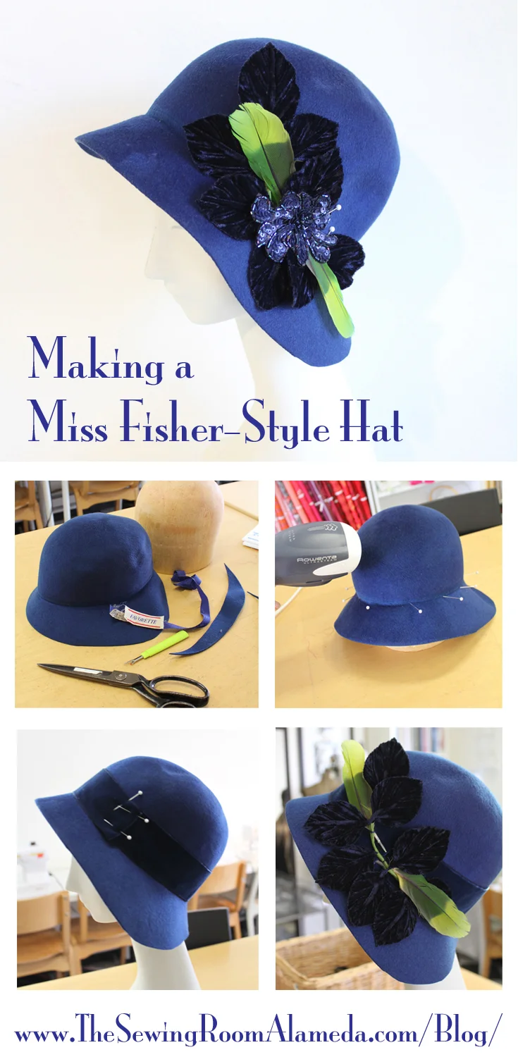 Creating a Miss Fisher style hat by Upcycling a Vintage 1970's hat