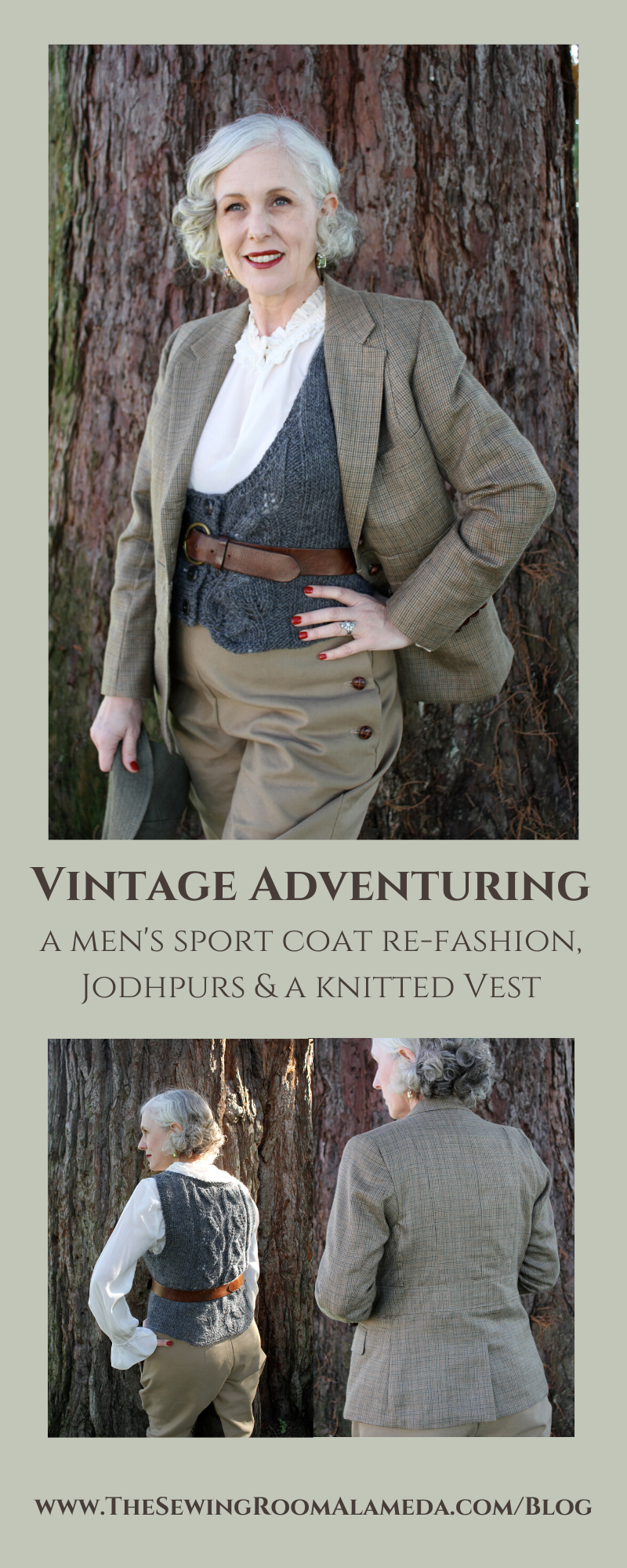 Vintage Adventuring - Updating my Tweed Sport Coat, Sewing a Jodhpurs and Finishing a Knit Vest