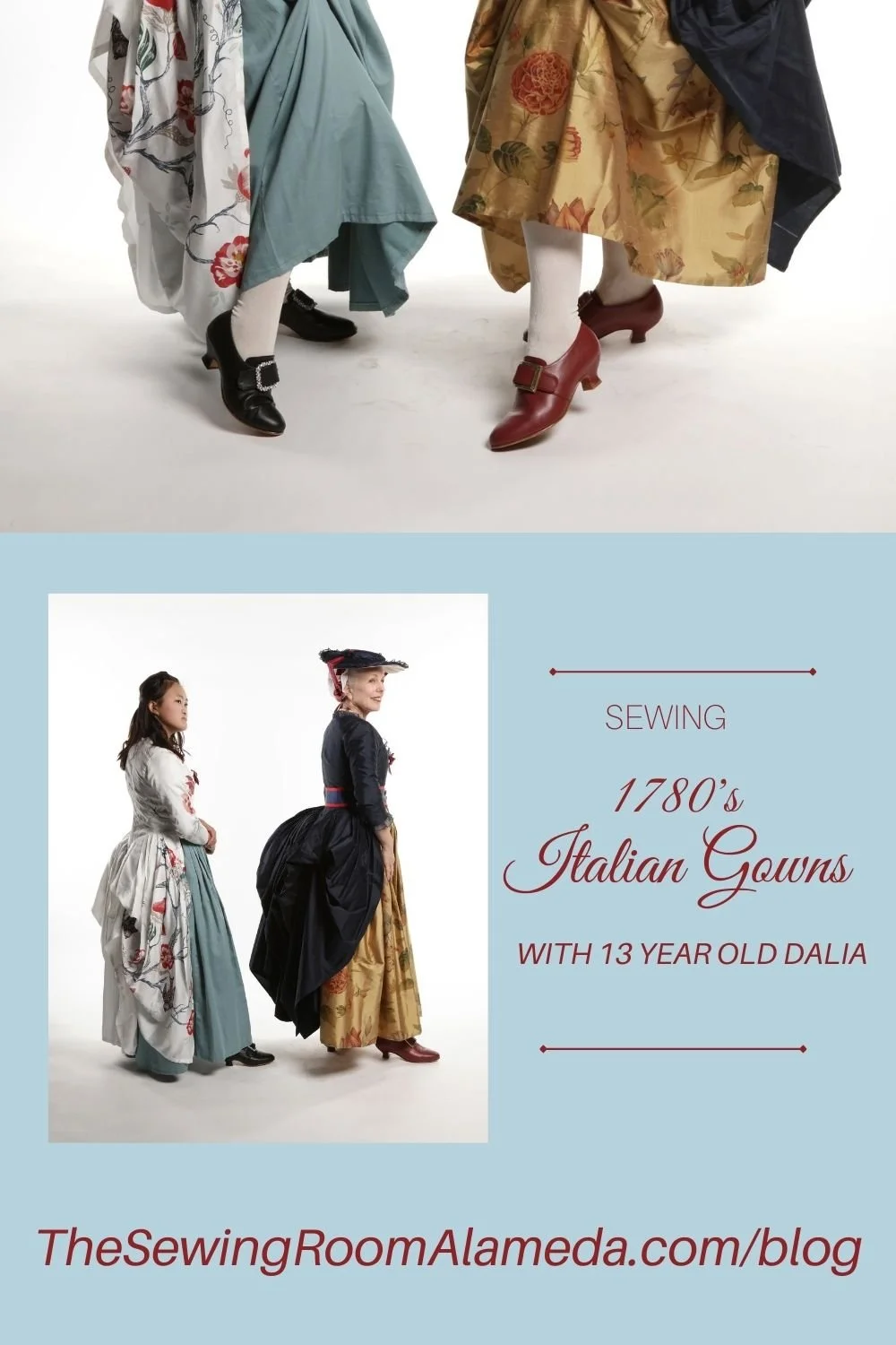 Sewing 18th Century Italian Gowns with my 13 Year old Student Dalia