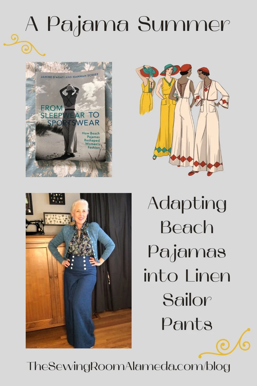 A Pajama Summer - Adapting Beach Pajamas into Linen Sailor Pants