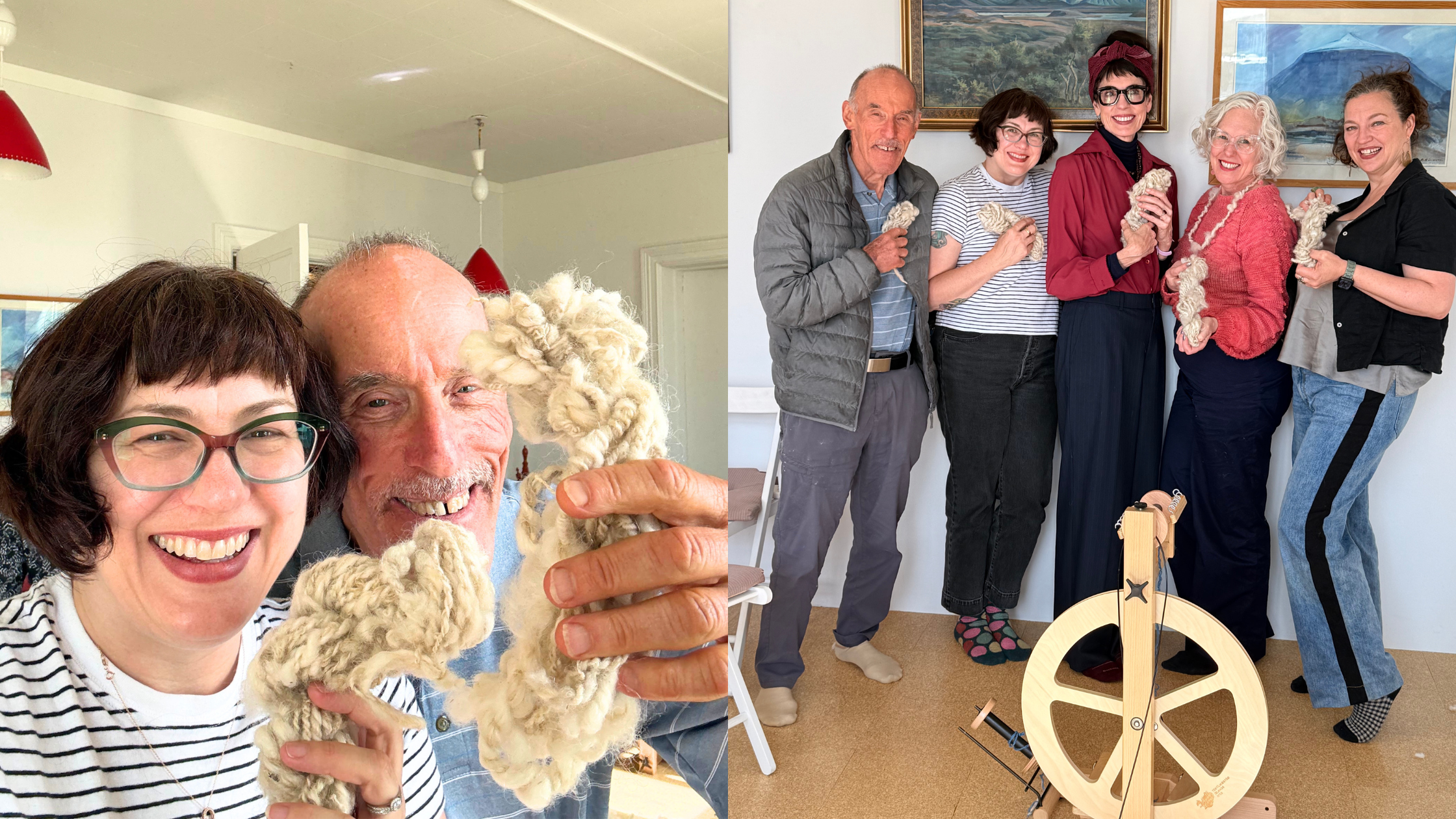 our Iceland Textile tour participants holding their finished yarn