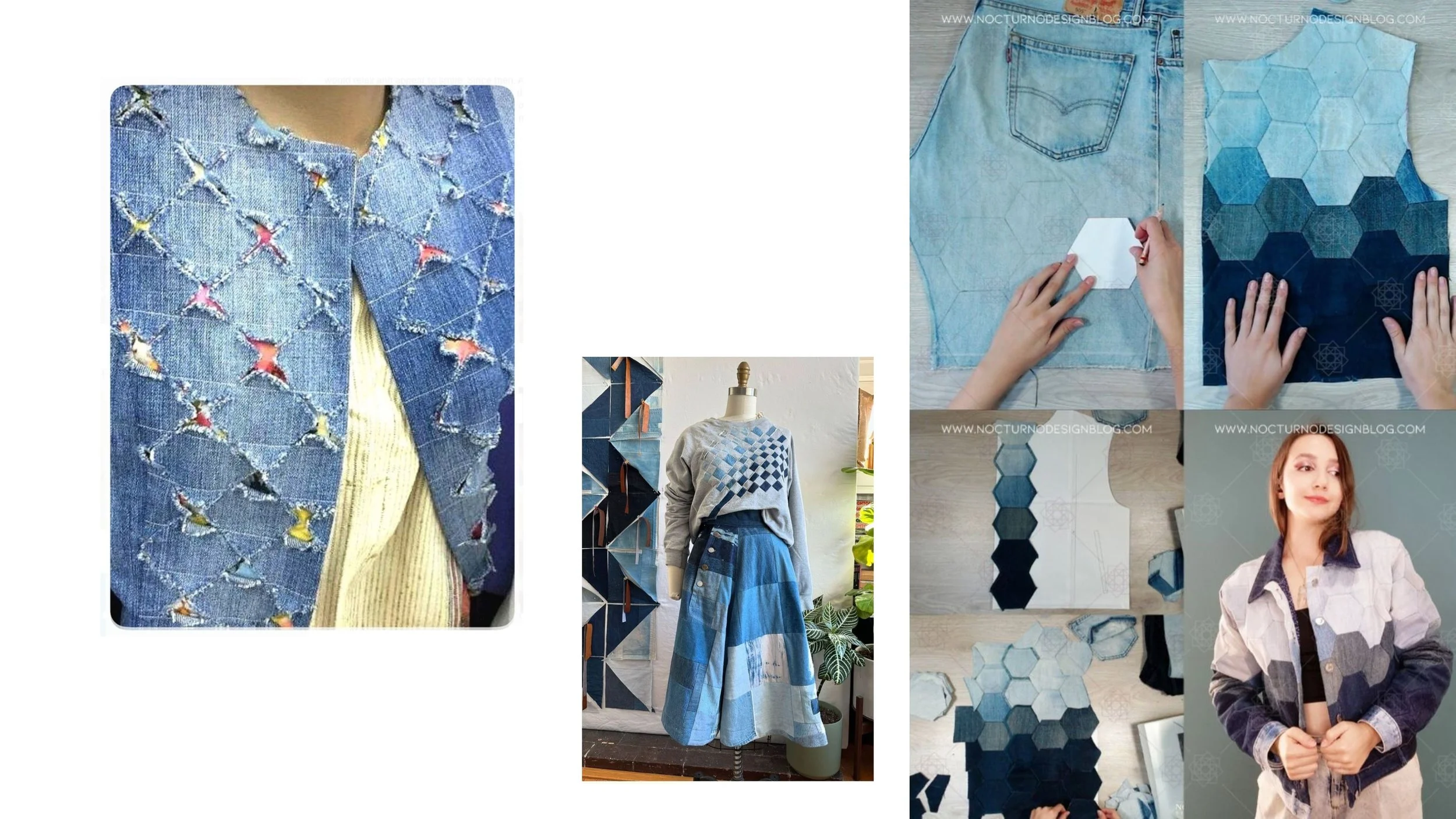 Upcyled Denim Inspiration, different shades of denim, denim jacket