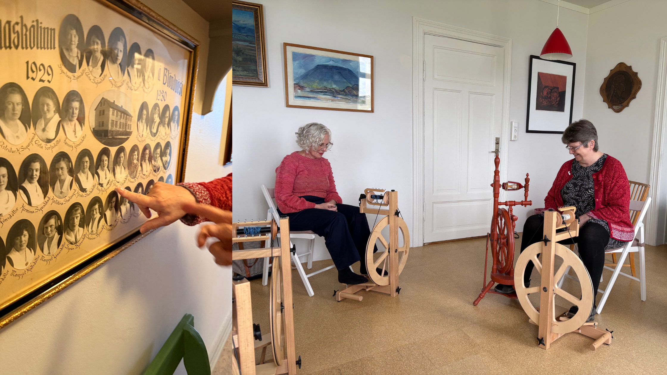 Image inside the Blondous, Iceland Textile Center where I am learning from Joanna how to spin yarn